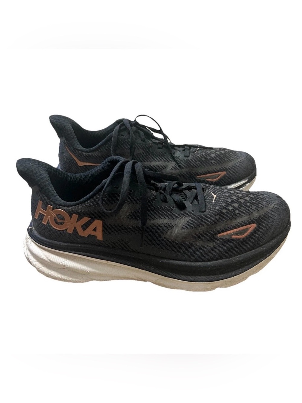 Hoka One One Clifton 9 Running Sneakers Women's Size 7.5D Black/Rose Comfort